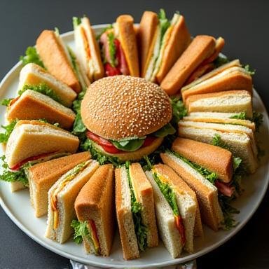 A colourful platter of assorted sandwiches from The Entrance Cafe menu